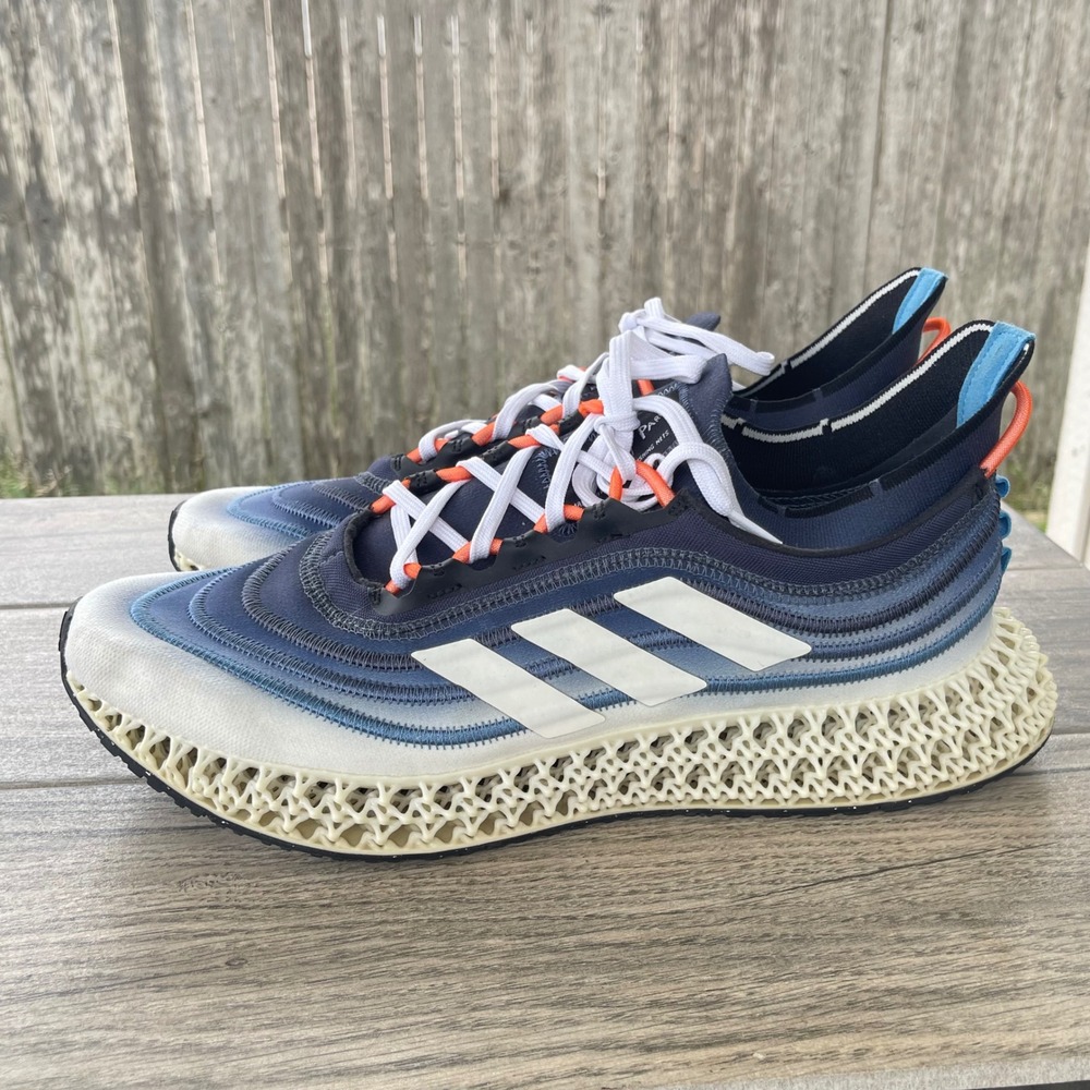 Adidas Parley x 4DFWD Men 13 Blue White Running Shoes GX6604 3D Printed Midsole